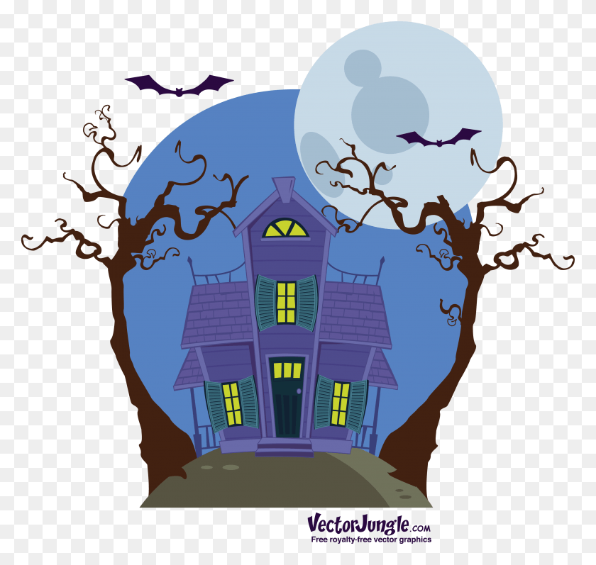 3644x3446 House Vector Clipart Chibi Haunted House, Outer Space, Astronomy, Space HD PNG Download