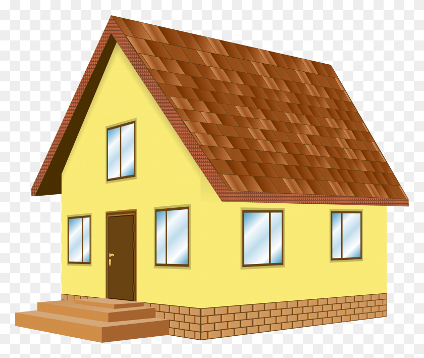 7879x6553 House Yellow Clip Art HD PNG Download