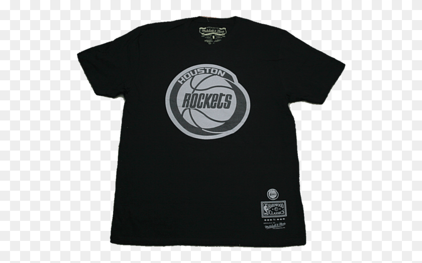 536x464 Houston Rockets Mitchell Amp Ness Hwc Blackout Emblem, Clothing, Apparel, T-shirt HD PNG Download