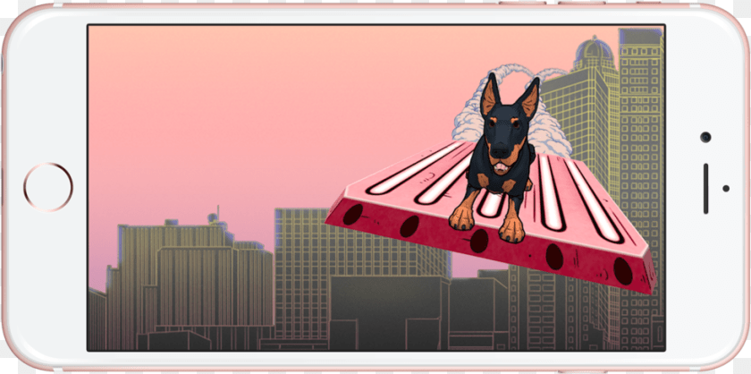 979x487 Hover Dog App Icon Copy, Electronics, Mobile Phone, Phone, Animal Sticker PNG
