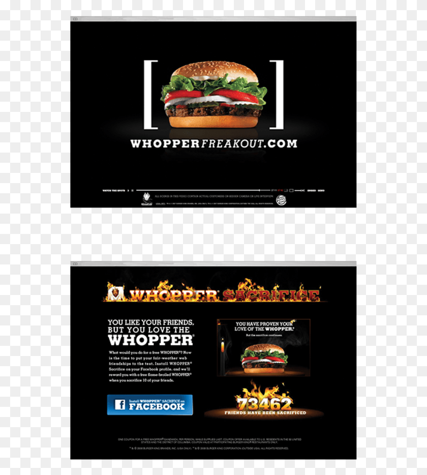 565x874 Как Cp B Использовал Свой Способ Быть Против Mcdonalds Burger King Whopper Facebook, Гамбургер, Еда, Реклама Hd Png Скачать