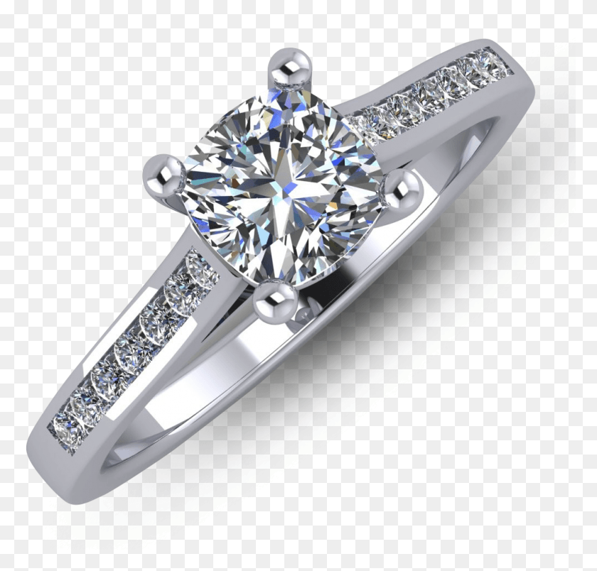 1008x962 How Does A Bespoke Engagement Ring Engagement Ring, Platinum, Diamond, Gemstone HD PNG Download