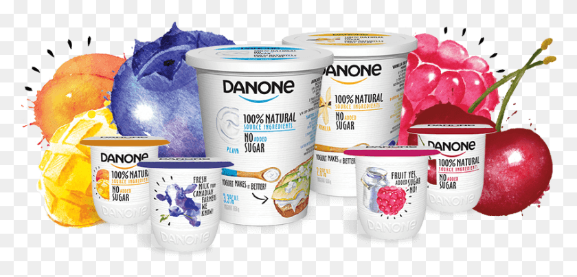 845x372 How Good Is Made Danone 100 Natural Yogurt, Dessert, Food, Cream HD PNG Download