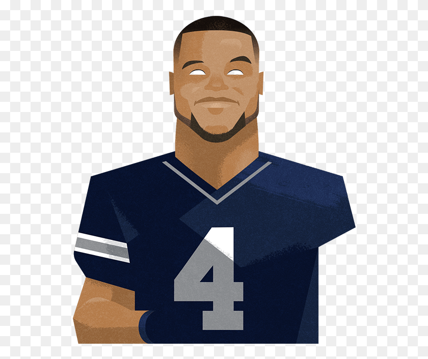 556x645 How Long It Takes Other Nfl Stars To Earn Dak Prescott39s Illustration, Head, Clothing HD PNG Download