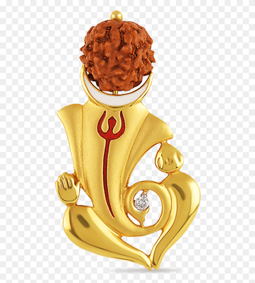 484x871 How Lord Ganesha Made His Intellectual Tour 3 Times Ganpati Pendant With Rudraksha, Astronaut, Helmet, Clothing HD PNG Download
