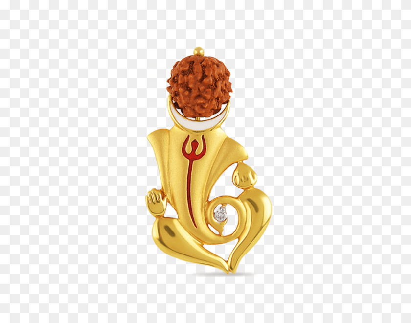 600x600 How Lord Ganesha Made His Intellectual Tour 3 Times Ganpati Pendant With Rudraksha, Gold, Figurine, Wax Seal HD PNG Download