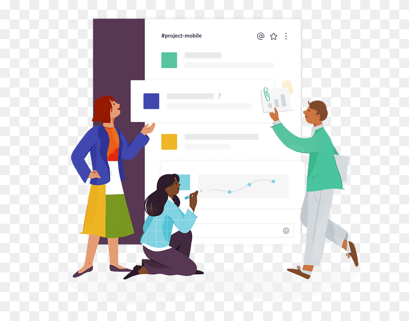 672x600 How Slack Is Using Ai To Improve Communication Slack Where Work Happens, Person, Human, White Board Descargar Hd Png
