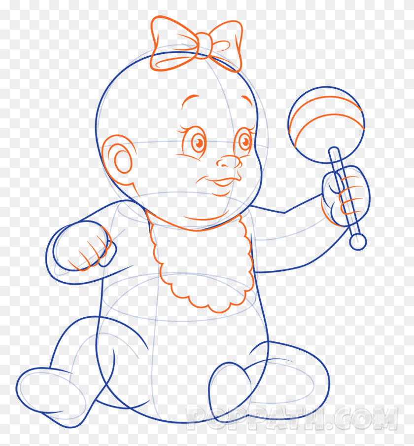 888x961 How To Draw A Baby Rattle, Sphere, Outer Space, Astronomy HD PNG Download