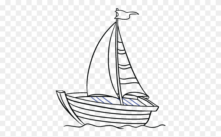 420x462 How To Draw A Boat In A Few Easy Steps Easy Drawing Boats Drawing Easy, Clothing, Apparel, Performer HD PNG Download