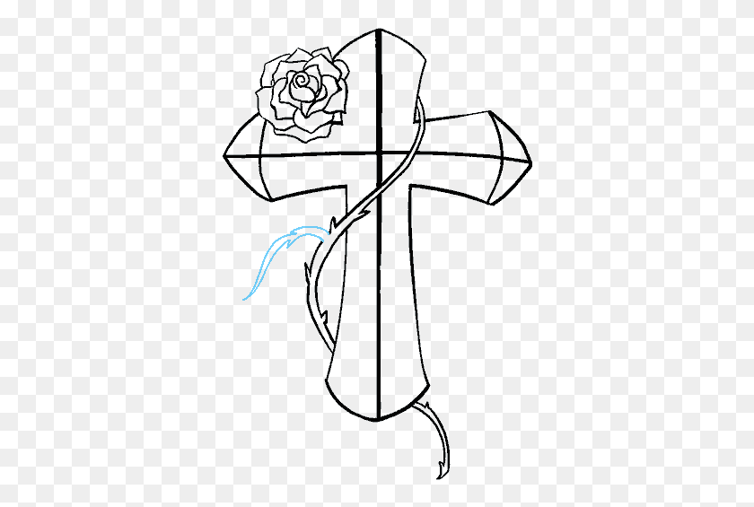 346x505 How To Draw A Cross, Clothing, Apparel, Symbol HD PNG Download