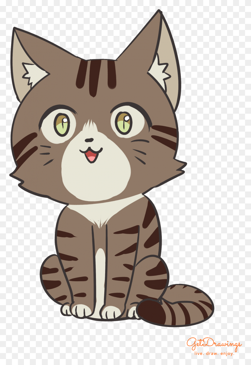 2074x3086 How To Draw A Cute Cartoon Cat Cartoon, Animal, Pet, Mammal HD PNG Download