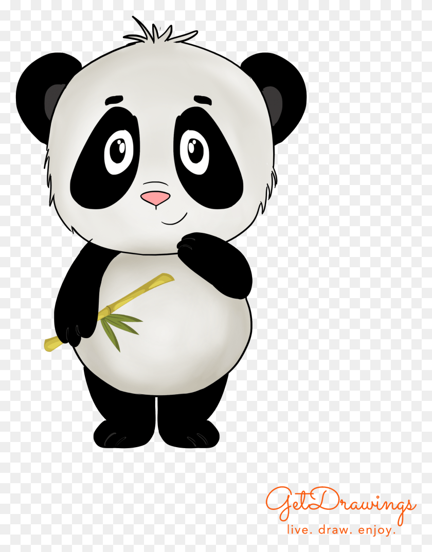 1695x2204 How To Draw A Cute Panda Cartoon, Snowman, Winter, Snow HD PNG Download
