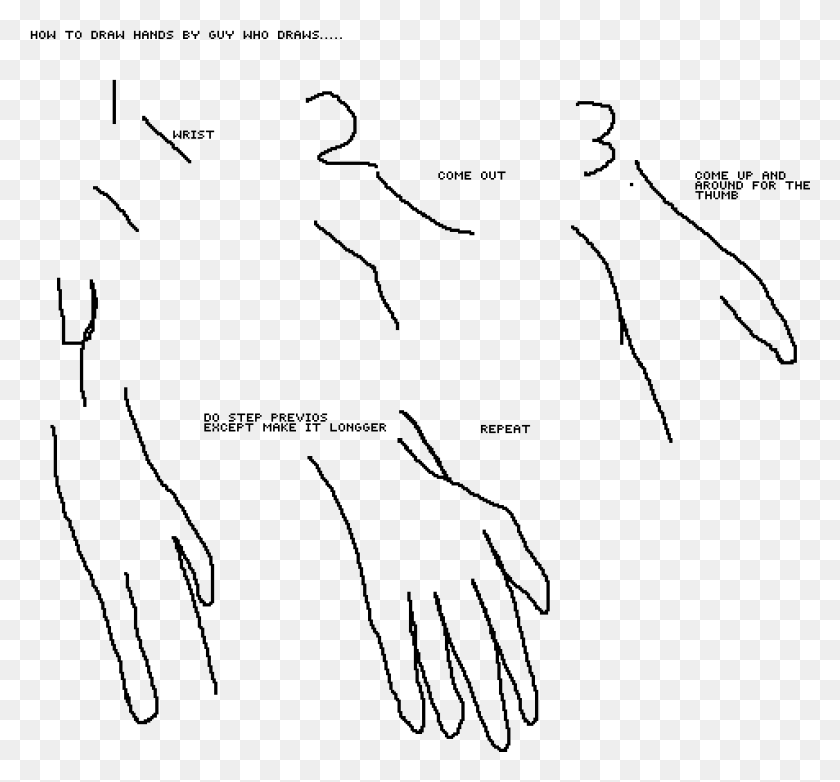 953x883 How To Draw A Hand Prt Drawing, Gray, World Of Warcraft HD PNG Download