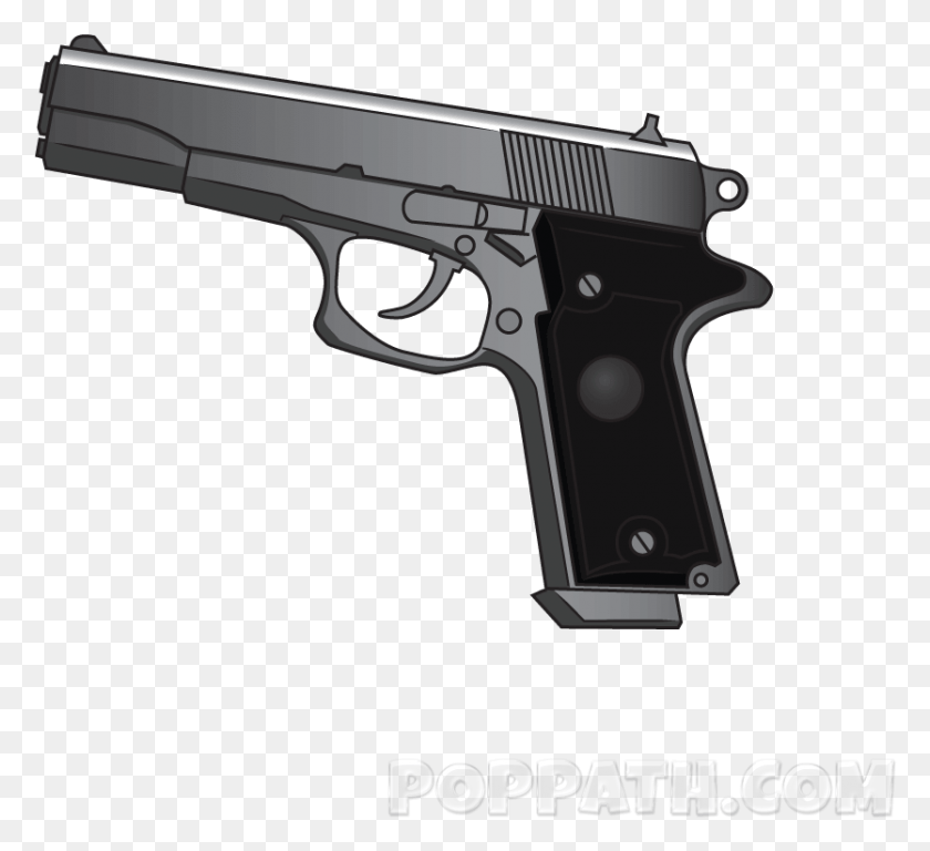 835x758 How To Draw A Handgun Transparent Anime Gun, Weapon, Weaponry HD PNG Download
