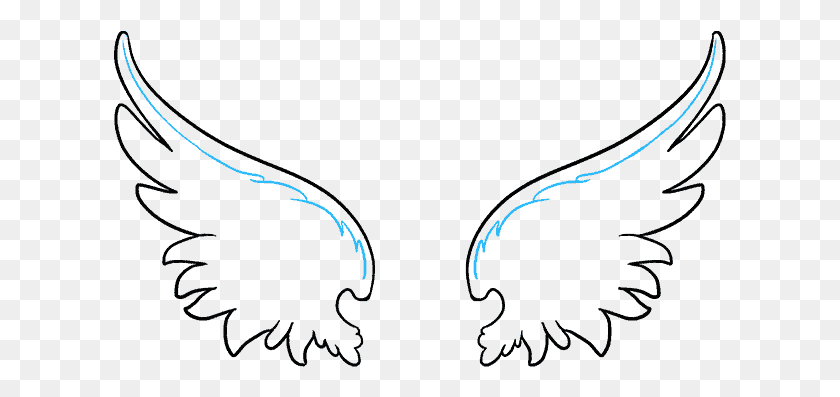 613x337 How To Draw Angel Wings In A Easy Bird Wings Drawing, Symbol, Face, Monitor HD PNG Download