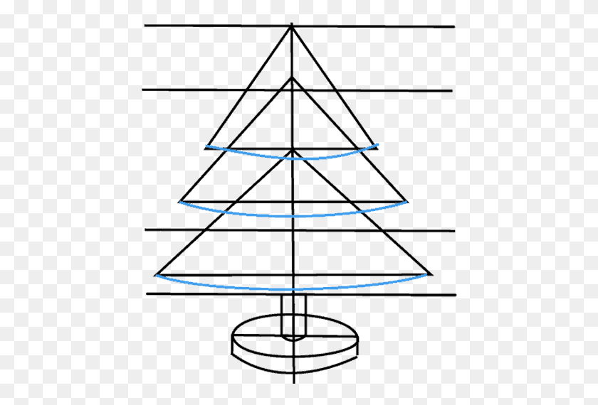 444x510 How To Draw Christmas Tree Christmas Tree, Text HD PNG Download