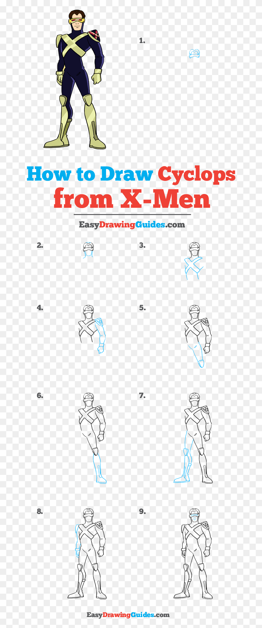 670x1950 How To Draw Cyclops From X Men Drawing, Person, Human, Electronics HD PNG Download