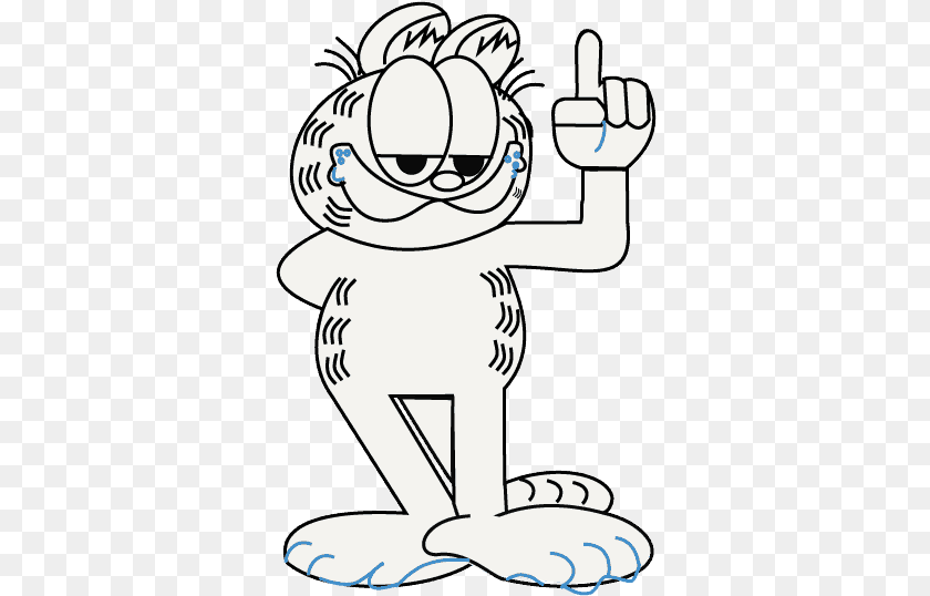 345x538 How To Draw Garfield Drawing, Stencil, Body Part, Cartoon, Hand Clipart PNG