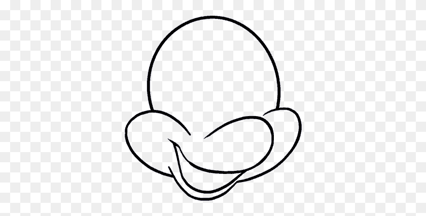 350x366 How To Draw Minnie Mouse In A Few Easy Steps Easy Drawing Line Art, Heart, Cushion, Sunglasses HD PNG Download