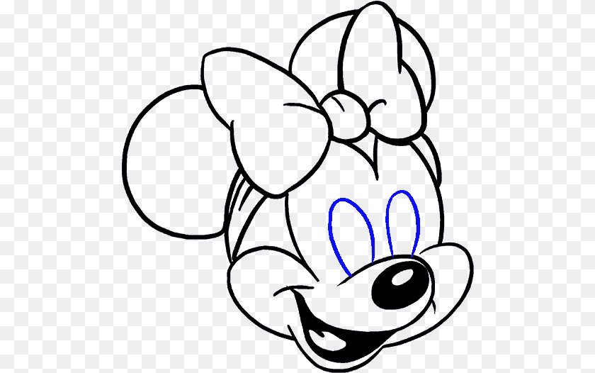 498x526 How To Draw Minnie Mouse Minnie Mouse Drawing, Light, Neon Clipart PNG