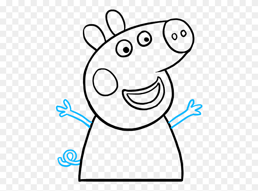 478x562 How To Draw Peppa Pig Peppa Pig Drawing Shaded, Text, Knot, Alphabet HD PNG Download