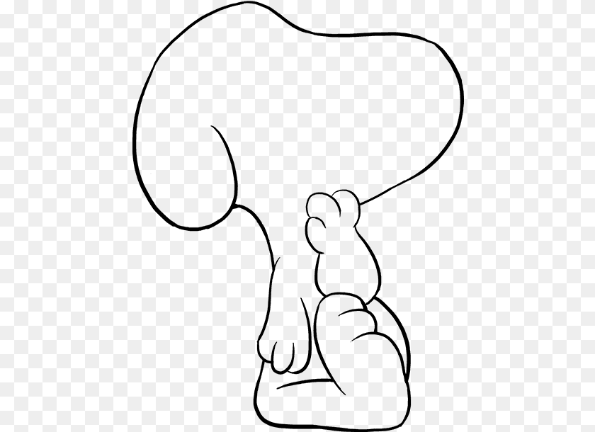 469x610 How To Draw Snoopy Line Art, Gray Clipart PNG