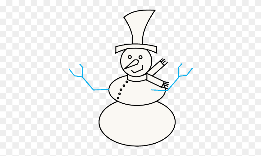 402x444 How To Draw Snowman Cartoon, Winter, Snow, Outdoors HD PNG Download