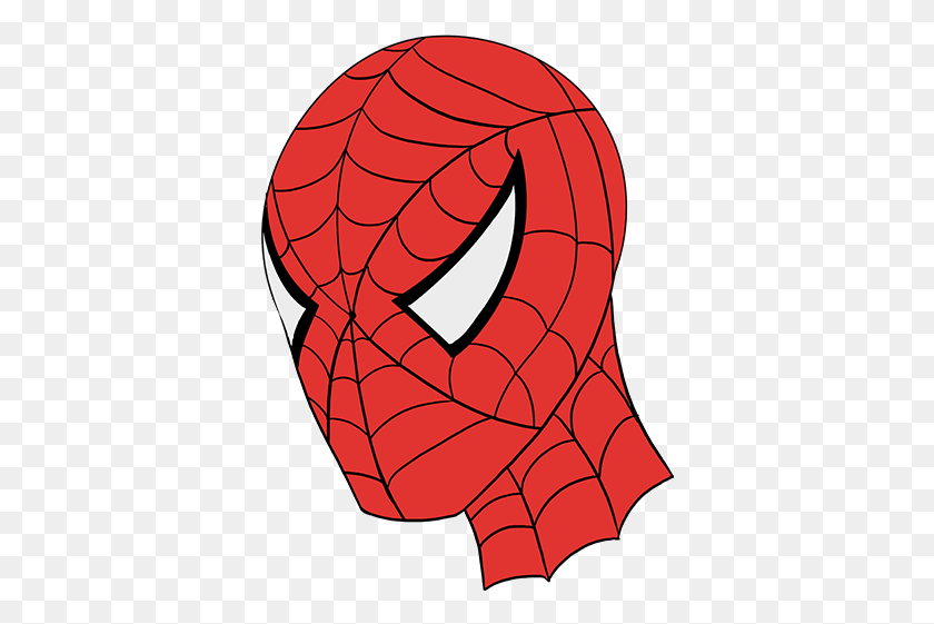 372x501 How To Draw Spiderman39s Face Easy Drawing Guides Easy Spiderman Drawing Face, Animal, Food, Sea Life HD PNG Download