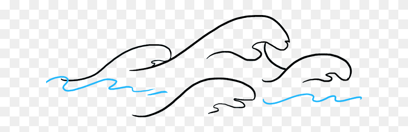 651x212 How To Draw Waves Really Easy Tutorial Draw Waves Step By Step, Clothing, Apparel, Text HD PNG Download