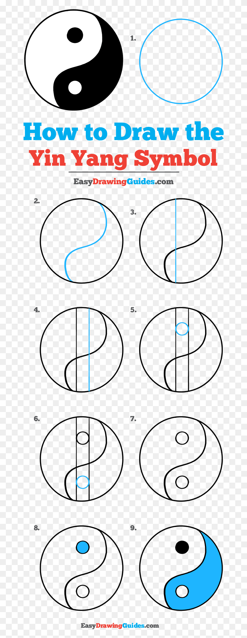 682x2108 How To Draw Yin Yang Symbol Circle, Plot, Diagram, Text HD PNG Download