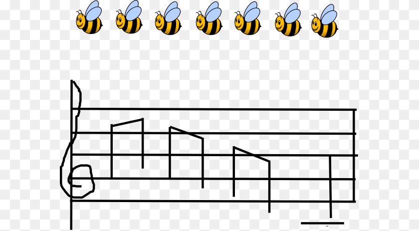 600x463 How To Set Use Bees With Musical Notes Svg Vector Beez, Handrail Transparent PNG