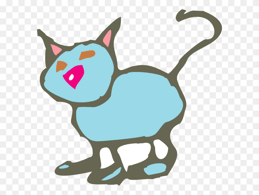 600x574 Descargar Png / Gato Azul De Dibujos Animados Hd Png
