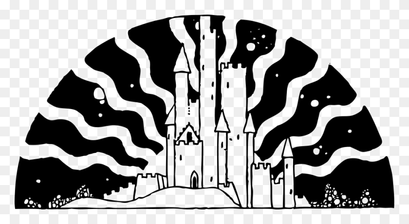 900x462 How To Set Use Castle Icon Fairy Tale Black And White, Gray, World Of Warcraft HD PNG Download
