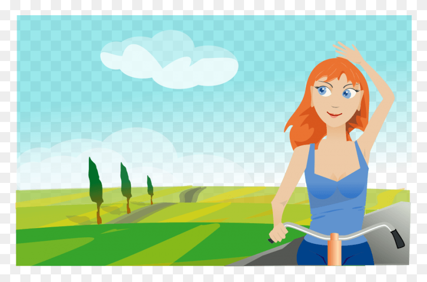 900x572 How To Set Use Girl Cycling In Spring Icon, Person, Human, Bird HD PNG Download