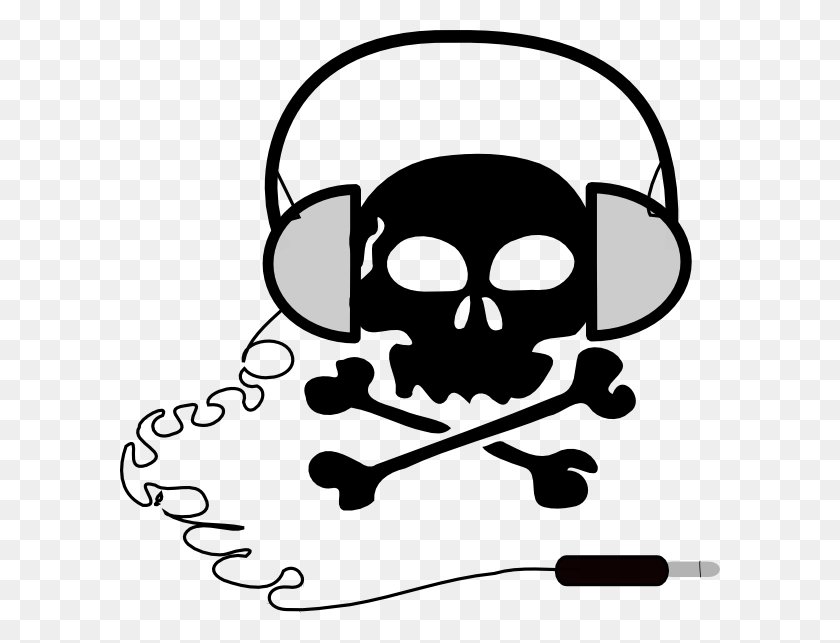 600x583 How To Set Use Headphone Skull Icon, Stencil, Pirate, Lawn Mower HD PNG Download