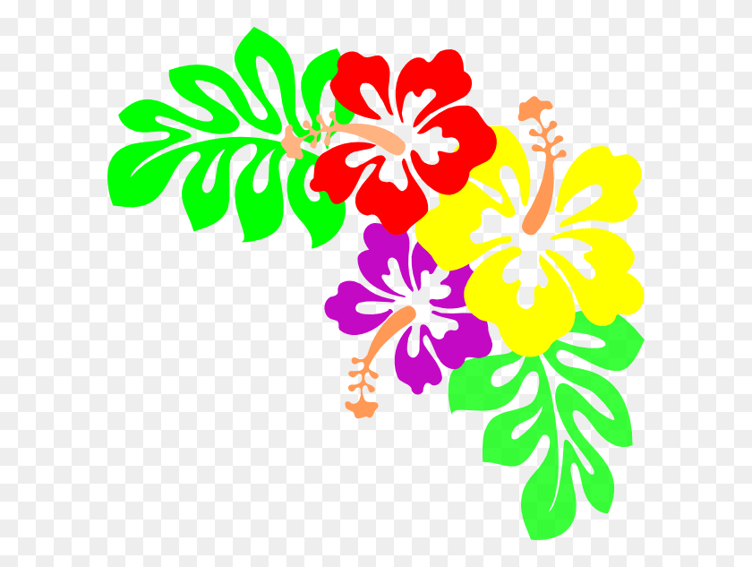 600x573 Descargar Png / Flores Hawaianas Png