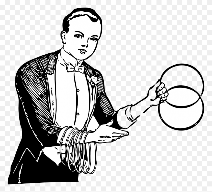 800x721 How To Set Use Magician Linking Rings Svg Vector Linking Rings, Performer, Person, Human HD PNG Download