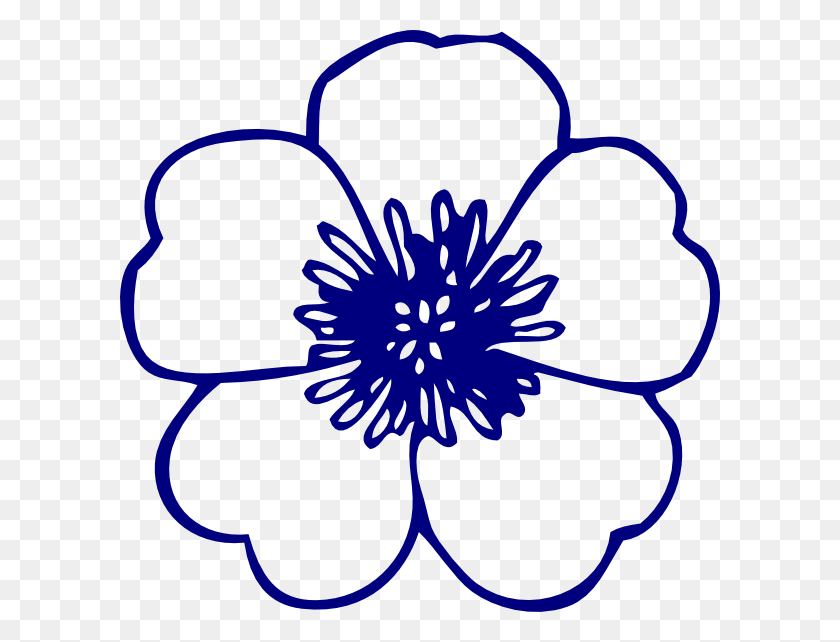 600x582 Как Установить Использование Темно-Синий Цветок Лютика Svg Вектор, Растение, Цветение, Анемона Hd Png Скачать