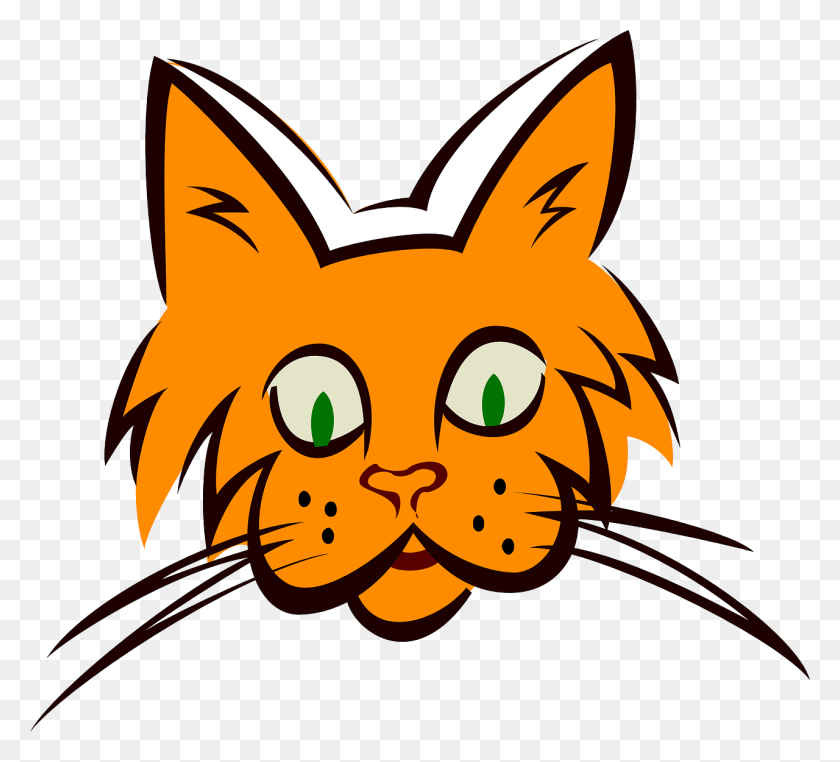 1280x1152 How To Set Use Orange Cat Face Svg Vector, Label, Text HD PNG Download