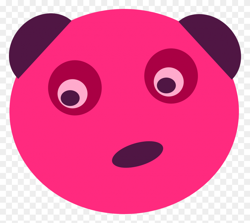 1280x1130 How To Set Use Pink Panda Face Svg Vector, Plant, Pac Man, Texture HD PNG Download