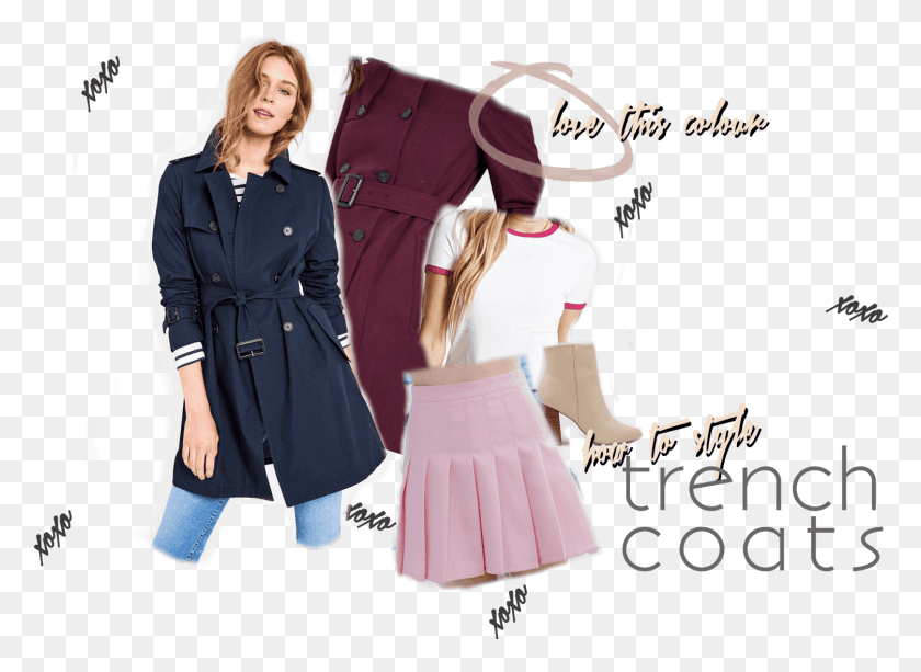 1503x1066 How To Style Jack Wills Trench Coat Transitional Weather Girl, Clothing, Apparel, Skirt HD PNG Download