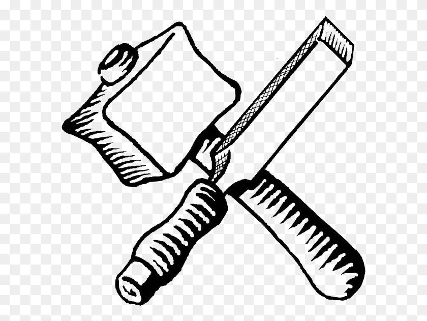 599x571 How We Work Line Art, Strap, Axe, Tool HD PNG Download