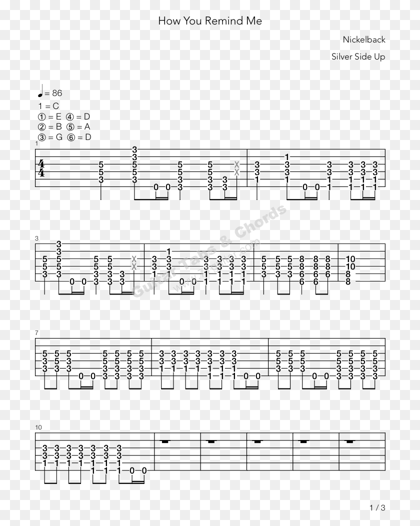 702x992 How You Remind Me Nickelback Sheet Music, Text, Face HD PNG Download