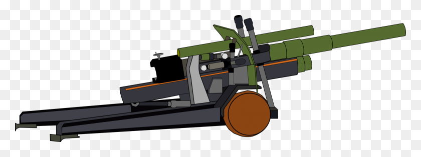 2296x750 Howitzer Artillery Cannon Weapon Gun Howitzer Clipart, Vehicle, Transportation, Tool HD PNG Download