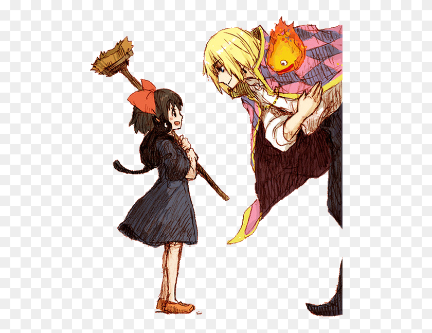 492x587 Howl Kiki39s Delivery Service Fanart, Person, Human, Duel HD PNG Download