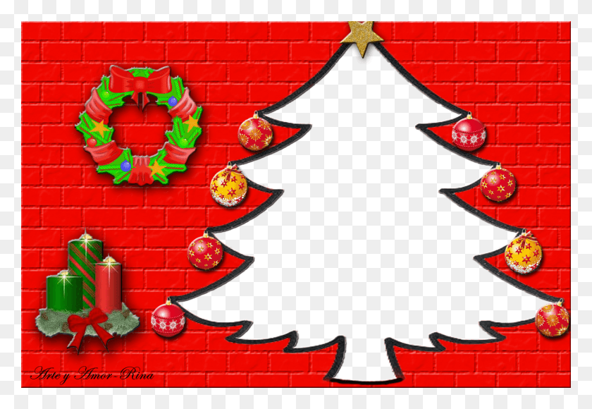 1500x1000 Hoy Quise Hacer Un Nuevo Marco Para La Navidad Y Me Marcos De Navidad Con Arbolitos, Tree, Plant, Ornament HD PNG Download