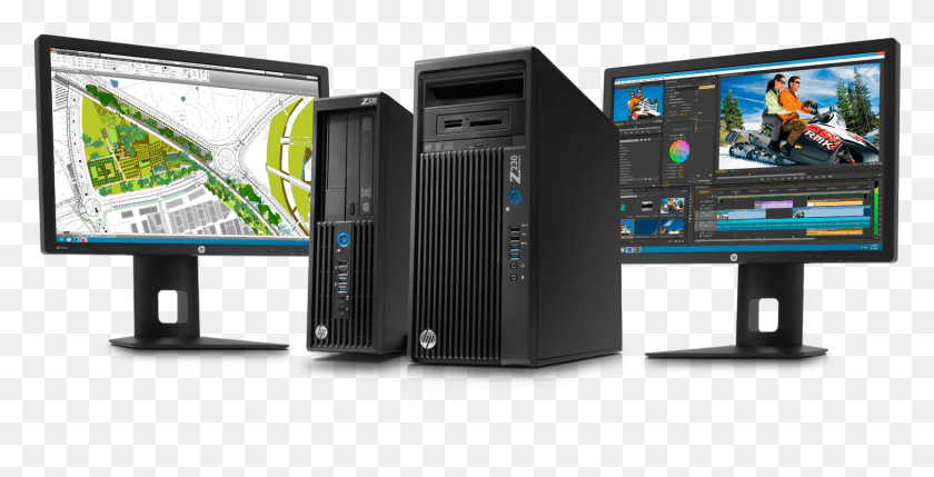 1510x716 Hp Z230 Cmt Workstation Intel Xeon E3 1226v4k620 Hp Workstation, Computer, Electronics, Monitor HD PNG Download