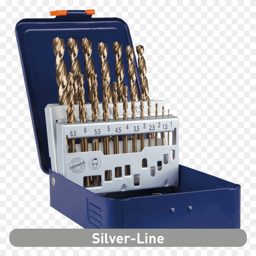 1301x1301 Hss Co Jobber Drill Bit Set Silver Line In Metal Machine, Crib, Furniture, Electrical Device HD PNG Download