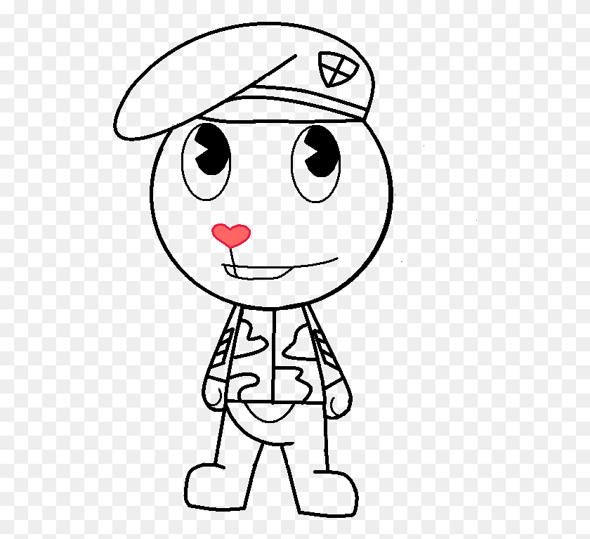 519x707 Htfhappy Tree Friends Lineart With Military Shall Cartoon, Astronomy, Outer Space, Universe HD PNG Download