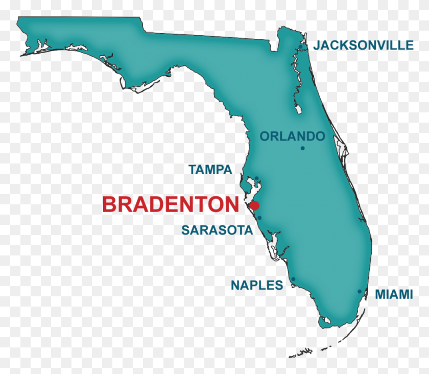 980x845 Http Bradentonbluesfestival Orgwp Map Карта Флориды Брадентон, На Открытом Воздухе, Природа, Участок Hd Png Скачать